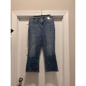 New J. Crew Demi Boot Crop Denim Jeans Women’s Size 30 Whiskered Medium Wash